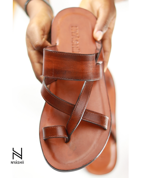 Gladiator Leather Slippers - Nyashii Leather