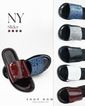 NY Slider Leather Slippers - Nyashii Leather
