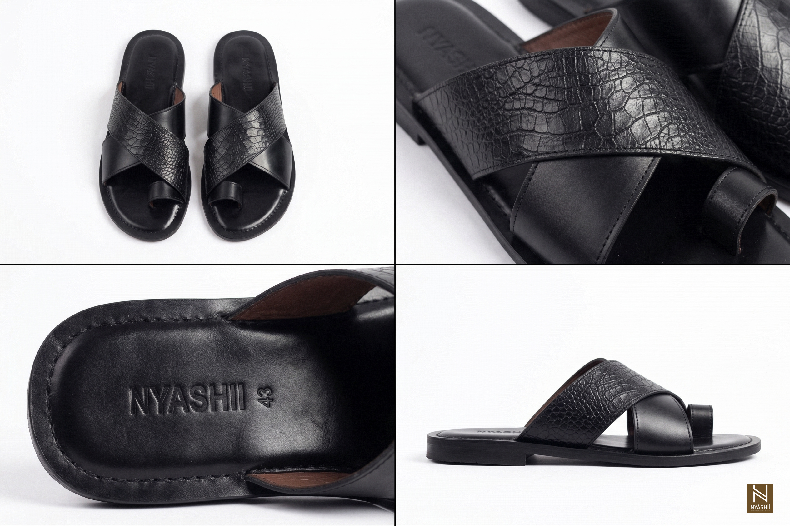 Grit Plus Leather Palm Slippers - Nyashii Leather