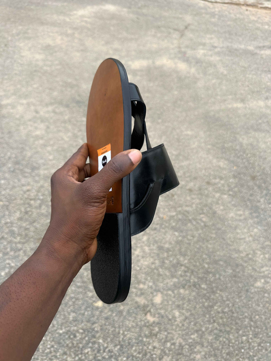 Black Gladiator Leather Slippers