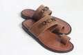 Brown Leather Palm Slippers - Nyashii Leather